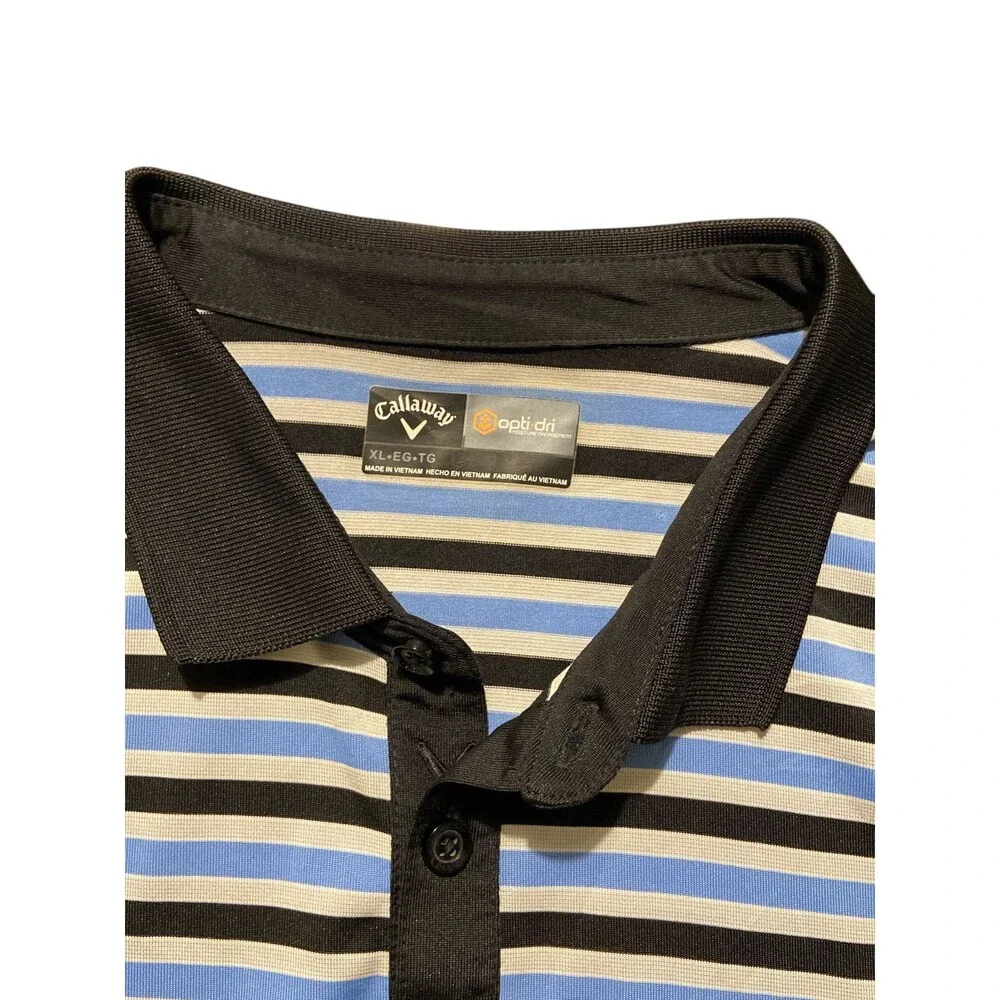 Callaway Shirt Mens Sz XL/TG Golf‎ Polo T-shirt striped short sleeve Multicolor